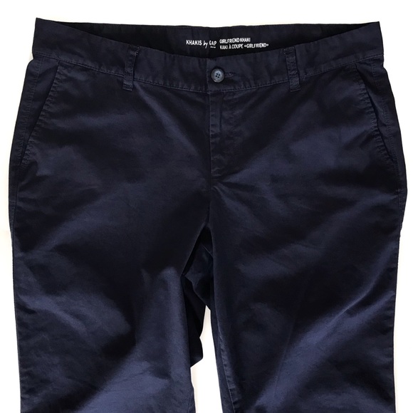 GAP Girlfriend Khaki Pants 12 Marine Blue - Picture 4 of 12